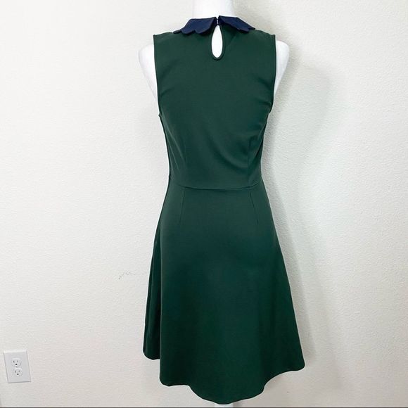Modcloth Green All Polished Up Fit & Flare Peter Pan Collar Ponte Knit Dress M - Picture 5 of 8